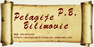 Pelagije Bilimović vizit kartica